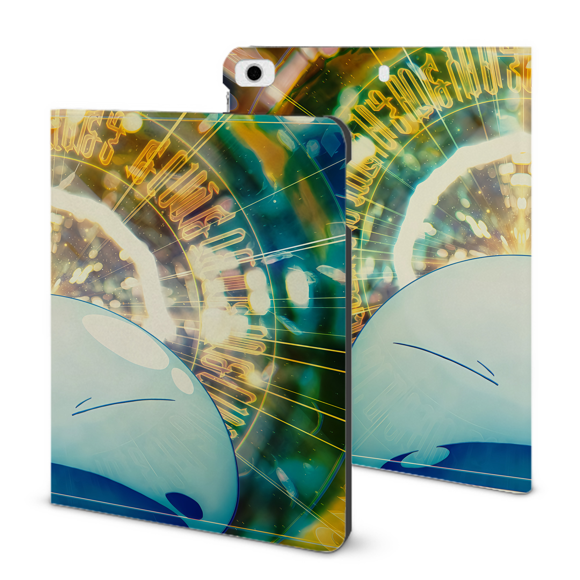 （画像用） 転スラ Regarding Reincarnated to Slime IPad ケース ブック型 PUレザー TPU 耐衝撃 軽量 薄型 ペン収納なし 全面保護 IPad 各モデル対応